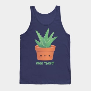 Cute Aloe Vera Aloe There Pun Greeting Tank Top